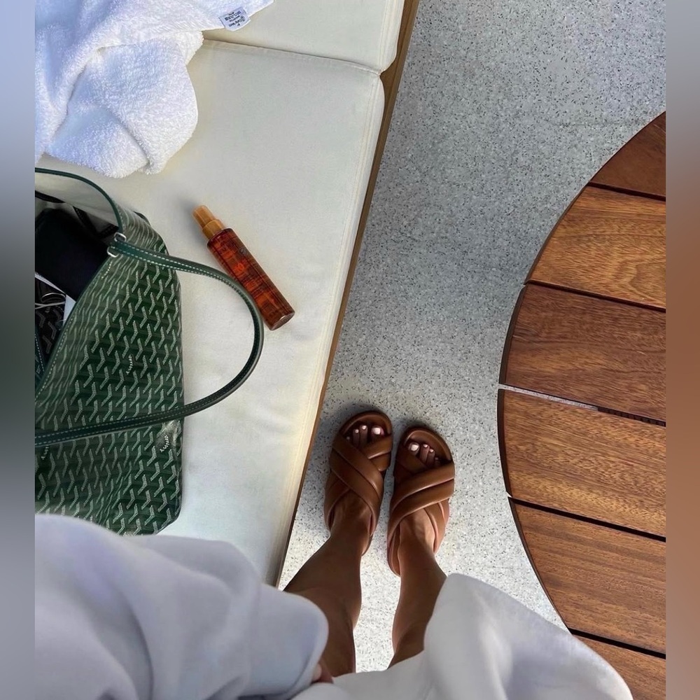 ANINE BING • Lizzie Brown Puffy Leather Sandals